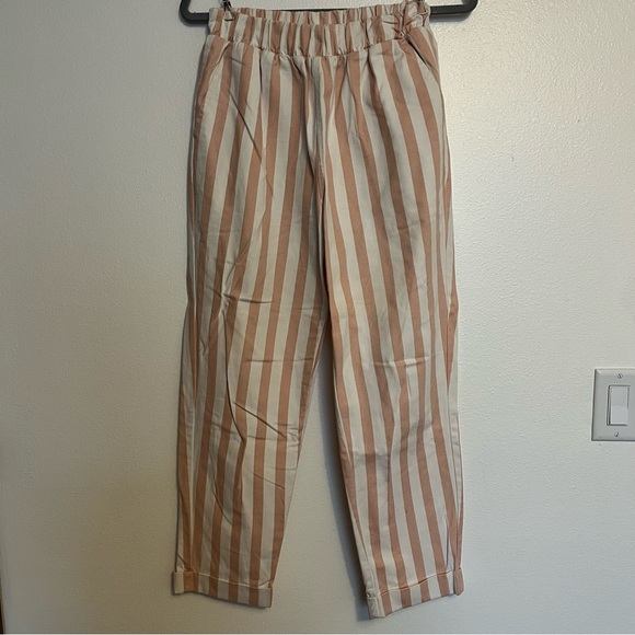 Forever 21 Women's Pink Stripped Straight Leg High Rise Pants Size Medium - Picture 5 of 14